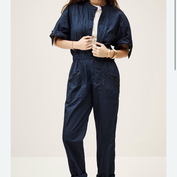 ba&sh Pants - ba&sh Navy Utility Jumpsuit with Cinched Waist